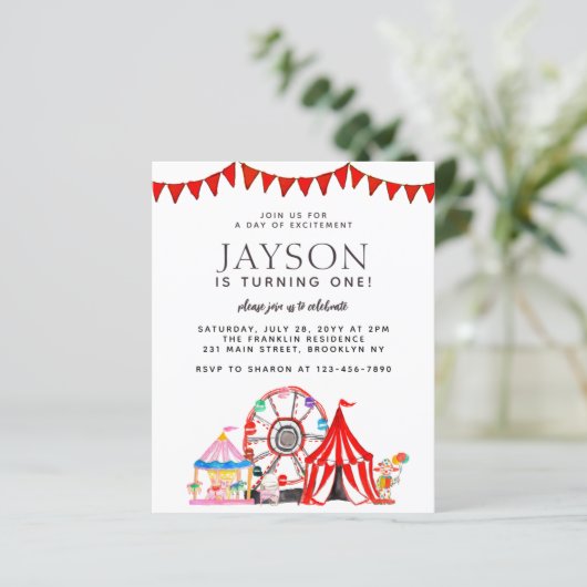 Carnival Circus Tent Ferris Wheel Party Birthday I (Staand voorkant)