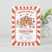 Carnival Circus Verjaardagsuitnodiging Kaart (Staand voorkant)