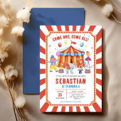 Carnival Circus Verjaardagsuitnodiging Kaart