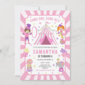 Carnival Circus Verjaardagsuitnodiging Kaart (Voorkant)