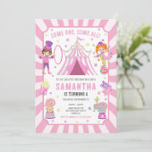 Carnival Circus Verjaardagsuitnodiging Kaart (Staand voorkant)