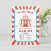 Carnival Circus Verjaardagsuitnodiging Kaart (Staand voorkant)