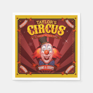Carnival Clown ADD NAME Big Top Family Circus Show Servet