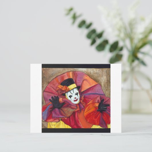 Carnival Clown Briefkaart (Staand voorkant)