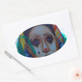 Carnival Clown Design Ovale Sticker (Envelop)