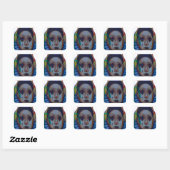 Carnival Clown Design Vierkante Sticker (Vel)