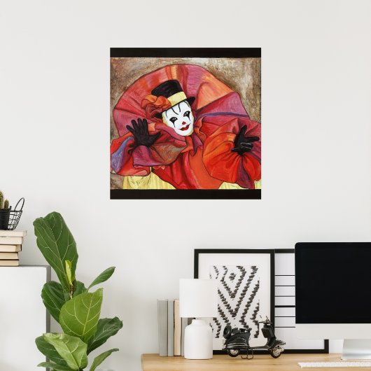 Carnival Clown Poster (Thuiskantoor)