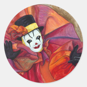Carnival Clown Ronde Sticker
