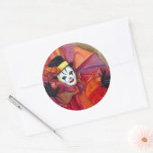 Carnival Clown Ronde Sticker (Envelop)