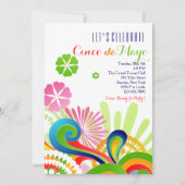 Carnival Colors Cinco de Mayo Invitation Kaart (Voorkant)