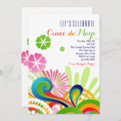 Carnival Colors Cinco de Mayo Invitation Kaart (Voorkant / Achterkant)