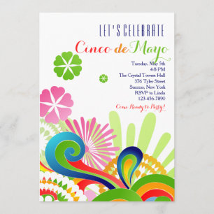 Carnival Colors Cinco de Mayo Invitation Kaart