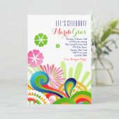 Carnival Colors Invitation Kaart (Staand voorkant)