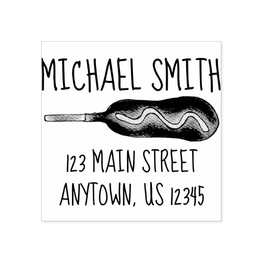 Carnival Corndog Corn Dog Mustard Foodie Adres Rubberstempel (Afrduk)