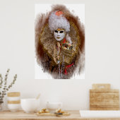Carnival Costume Portrait, Venetië Poster (Keuken)