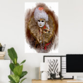 Carnival Costume Portrait, Venetië Poster (Thuiskantoor)