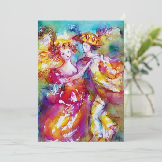 CARNIVAL DANCE 2, levendig roze blauw Aankondiging (Staand voorkant)