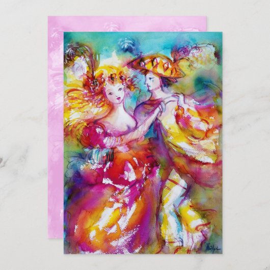 CARNIVAL DANCE 2, levendig roze blauw Aankondiging (Voorkant / Achterkant)