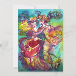 CARNIVAL DANCE, levendige blauwe gele roze roze ro Aankondiging