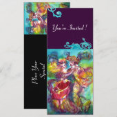 CARNIVAL DANCE, levendige roze blauwe bloemen Kaart (Voorkant / Achterkant)