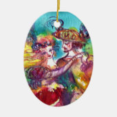 CARNIVAL DANCE RED RUBY HEART KERAMISCH ORNAMENT (Voorkant)