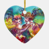 CARNIVAL DANCE RED RUBY HEART KERAMISCH ORNAMENT (Voorkant)