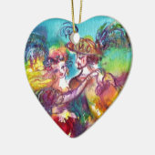 CARNIVAL DANCE RED RUBY HEART KERAMISCH ORNAMENT (Links)
