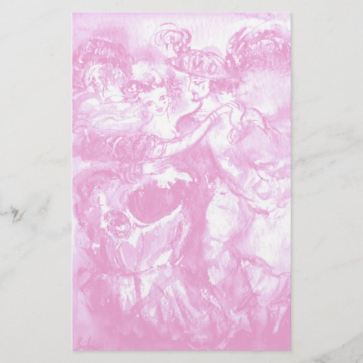CARNIVAL DANCE, roze wit Briefpapier (Voorkant)