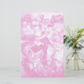 CARNIVAL DANCE, roze wit Briefpapier (Staand voorkant)