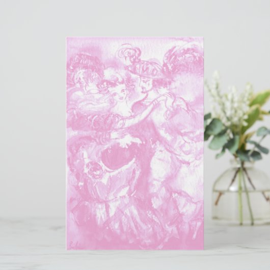 CARNIVAL DANCE, roze wit Briefpapier (Staand voorkant)