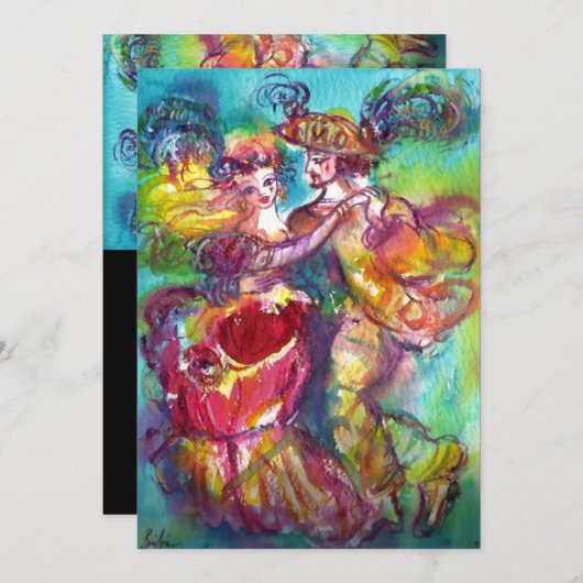 CARNIVAL DANCE Venetian Masquerade Ball Aankondiging (Voorkant / Achterkant)