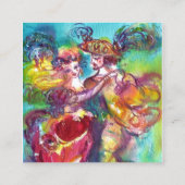 CARNIVAL DANCE / Venetian Masquerade Ball, Black Vierkante Visitekaartje (Achterkant)