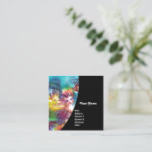 CARNIVAL DANCE / Venetian Masquerade Ball, Black Vierkante Visitekaartje (Staand voorkant)