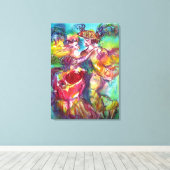 CARNIVAL DANCE Venetian Masquerade Ball Canvas Afdruk (Insitu (Houten vloer))