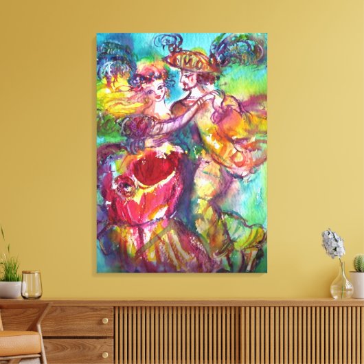 CARNIVAL DANCE Venetian Masquerade Ball Canvas Afdruk (Insitu (Woonkamer))