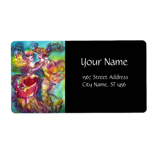 CARNIVAL DANCE Venetian Masquerade Ball Etiket (Voorkant)