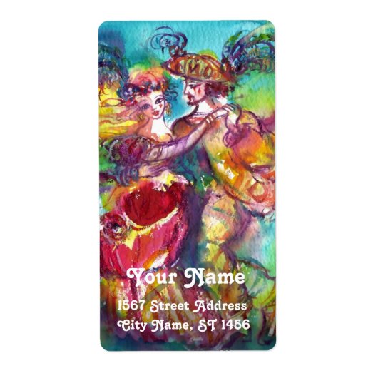 CARNIVAL DANCE Venetian Masquerade Ball Etiket (Voorkant)