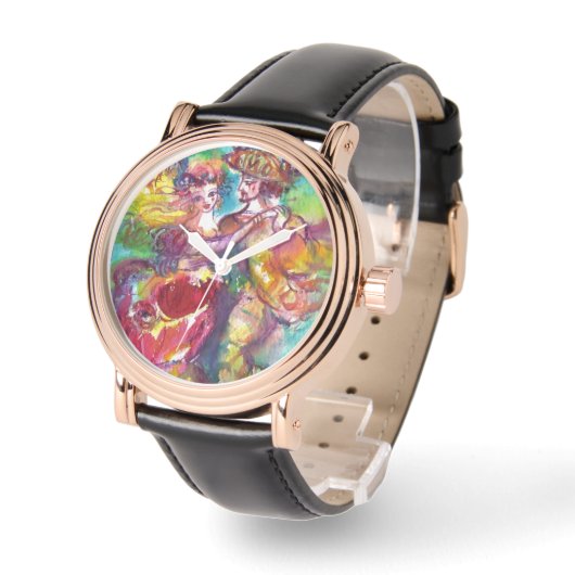 CARNIVAL DANCE / Venetian Masquerade Ball Horloge (Hoek)