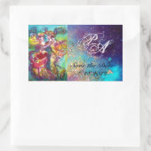 CARNIVAL DANCE / Venetian Masquerade Ball Monogram Rechthoekige Sticker (Tas)