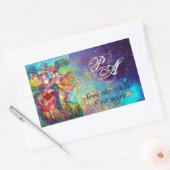 CARNIVAL DANCE / Venetian Masquerade Ball Monogram Rechthoekige Sticker (Envelop)