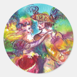 CARNIVAL DANCE Venetian Masquerade Ball Ronde Sticker