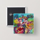 CARNIVAL DANCE Venetian Masquerade Ball Vierkante Button 5,1 Cm (Voorkant /achterkant)