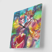 CARNIVAL DANCE Venetian Masquerade Ball Vierkante Klok (Hoek)