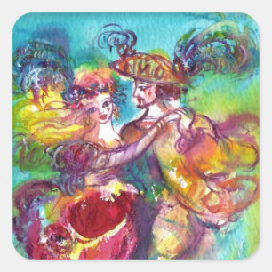 CARNIVAL DANCE Venetian Masquerade Ball Vierkante Sticker