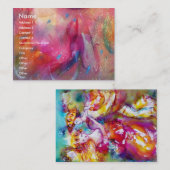 CARNIVAL DANCE, VENETIAN MASQUERADE roze blauw Visitekaartje (Voorkant / Achterkant)