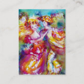 CARNIVAL DANCE, VENETIAN MASQUERADE roze blauw Visitekaartje (Achterkant)