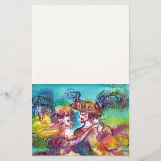CARNIVAL DANCE, Venetian Masquerade White Briefpapier (Voorkant)