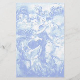 CARNIVAL DANCE, zacht blauw wit Briefpapier