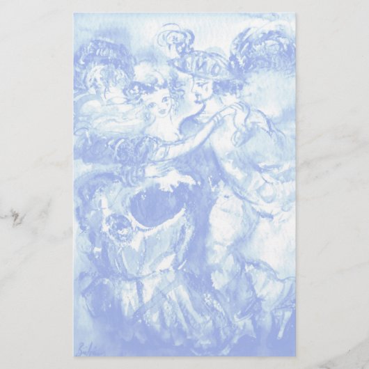 CARNIVAL DANCE, zacht blauw wit Briefpapier (Voorkant)
