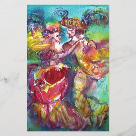 CARNIVAL DANCE, zacht blauw wit Briefpapier (Achterkant)